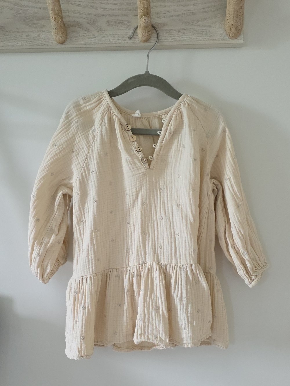 Quincy Mae Cream Embroidered Dress With Bloomers | 2-3Y